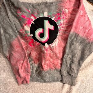 Exist Kids Tie-Dye Hoodie - Pink and Gray